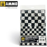 Checkered Marble. Square Die-cut Marble Tiles - 2 pcs